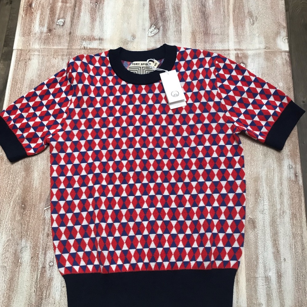 NWT Tory sport short sleeve sweater